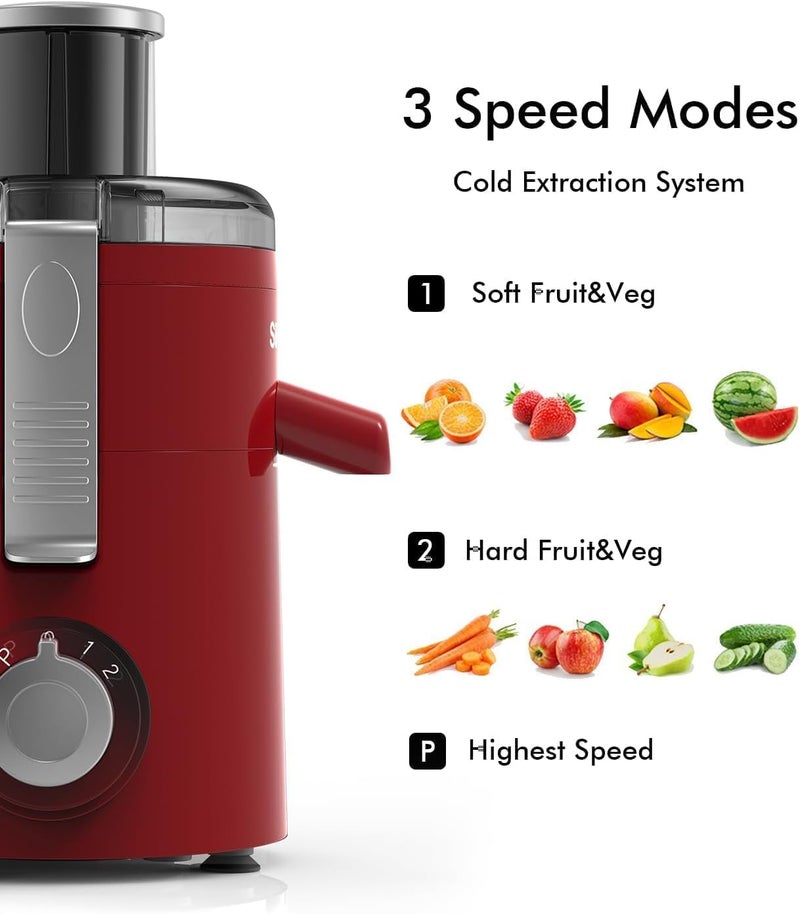 SIFENE Compact Centrifugal Juicer Machine - 2.5" Wide Chute, Easy to Use, BPA-Free - Image 5